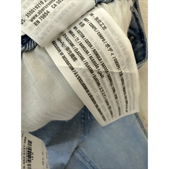 Women’ Hollister Curvy High Rise Mom Jeans Light Was Raw Hem Size 19R 34x27 NWT - Picture 7 of 16